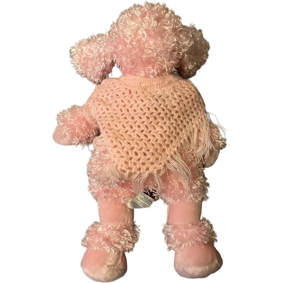 Build A Bear Pink French Poodle Dog Crochet Shawl Stuffed Animal Plush HTF BABW - Picture 12 of 16
